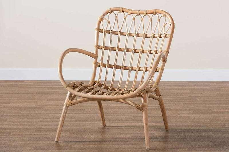 Imogene Natural Brown Rattan Arm Chair Baxton