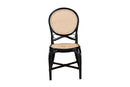 Denver Two-Tone Black and Natural Brown Rattan Dining Chair Baxton