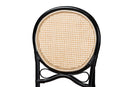 Denver Two-Tone Black and Natural Brown Rattan Dining Chair Baxton