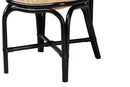 Denver Two-Tone Black and Natural Brown Rattan Dining Chair Baxton