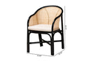 Fariat Two-Tone Black and Natural Brown Rattan 2Pc Dining Chair Set Baxton