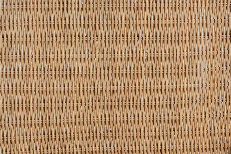 Adams Natural Brown Rattan 2Pc Dining Chair Set Baxton