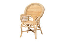 Espresso Natural Brown Rattan Accent Chair Baxton