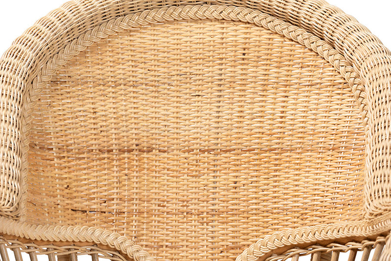 Espresso Natural Brown Rattan Accent Chair Baxton