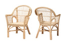 Nereida Natural Rattan 2Pc Accent Chair Set Baxton
