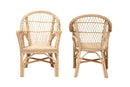 Nereida Natural Rattan 2Pc Accent Chair Set Baxton
