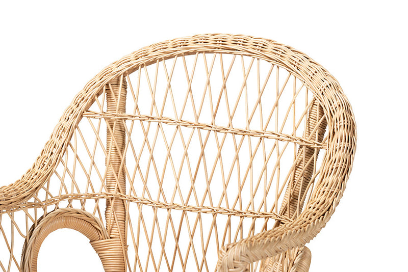 Nereida Natural Rattan 2Pc Accent Chair Set Baxton
