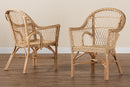 Nereida Natural Rattan 2Pc Accent Chair Set Baxton