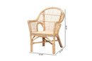 Nereida Natural Rattan 2Pc Accent Chair Set Baxton