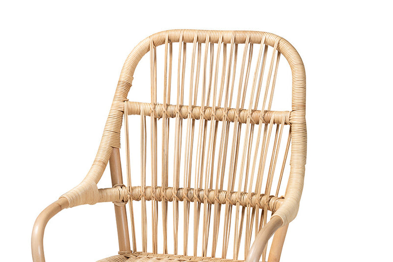 Kenji Natural Brown Rattan 2Pc Dining Chair Set Baxton