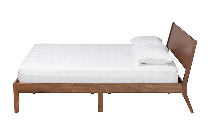 Olympia Walnut Brown Queen Size Platform Bed Baxton