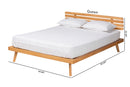 Ruana Modern Japandi Rustic Brown Queen Size Platform Bed Baxton