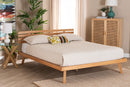 Ruana Modern Japandi Rustic Brown Full Size Platform Bed Baxton