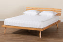 Ruana Modern Japandi Rustic Brown Queen Size Platform Bed Baxton