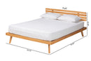 Ruana Modern Japandi Rustic Brown Full Size Platform Bed Baxton