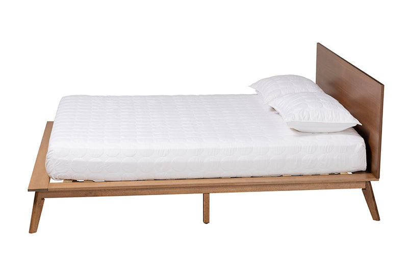 Salem Walnut Brown Queen Size Platform Bed Baxton