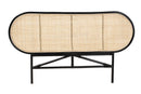 Morgan Two-Tone Black and Natural Brown Rattan Queen Size Standalone Headboard Baxton