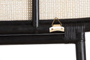 Morgan Two-Tone Black and Natural Brown Rattan Queen Size Standalone Headboard Baxton