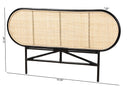 Morgan Two-Tone Black and Natural Brown Rattan Queen Size Standalone Headboard Baxton