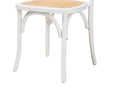 Redell Japandi White Wood and Natural Rattan 2Pc Dining Chair Set Baxton