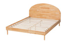 Camila Japandi Natural Brown Queen Size Platform Bed Baxton