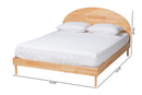 Camila Japandi Natural Brown Queen Size Platform Bed Baxton