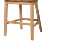 Sadia Natural Brown Finished Teak Wood and Rattan 2Pc Counter Stool Set Baxton