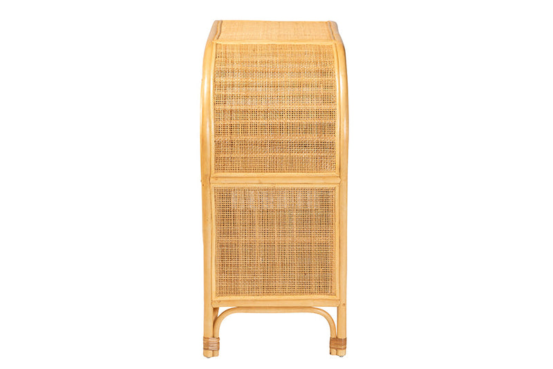 Lepine Natural Brown Rattan 2-Door Sideboard Baxton