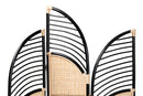 Marieke Two-Tone Black and Natural Brown Rattan Room Divider Baxton
