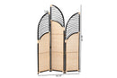 Marieke Two-Tone Black and Natural Brown Rattan Room Divider Baxton