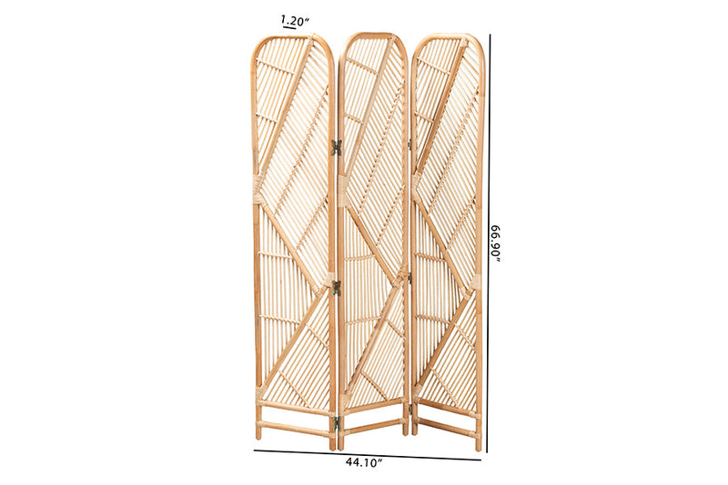 Bianca Natural Brown Rattan Room Divider Baxton