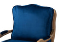 Lanny Traditional Navy Blue Fabric and French Oak Brown Accent Chair Baxton