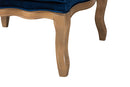 Lanny Traditional Navy Blue Fabric and French Oak Brown Accent Chair Baxton