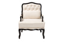 Shiro Cream Fabric and Wenge Brown Accent Chair Baxton