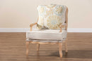 Ovalet Quilted Fabric and Whitewash Accent Chair Baxton