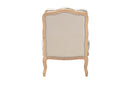Ovalet Quilted Fabric and Whitewash Accent Chair Baxton