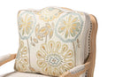 Ovalet Quilted Fabric and Whitewash Accent Chair Baxton
