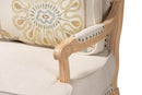 Ovalet Quilted Fabric and Whitewash Accent Chair Baxton