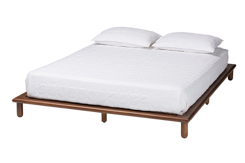 Neves Walnut Brown Queen Size Bed Baxton