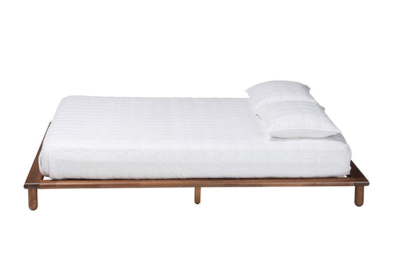 Neves Walnut Brown Queen Size Bed Baxton