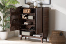 Latika Walnut Brown Shoe Cabinet Baxton