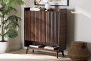 Lida Walnut Brown Shoe Cabinet Baxton