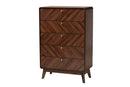 Sorrento Walnut Brown 5-Drawer Storage Chest Baxton