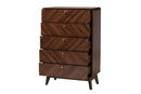 Sorrento Walnut Brown 5-Drawer Storage Chest Baxton