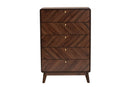 Sorrento Walnut Brown 5-Drawer Storage Chest Baxton