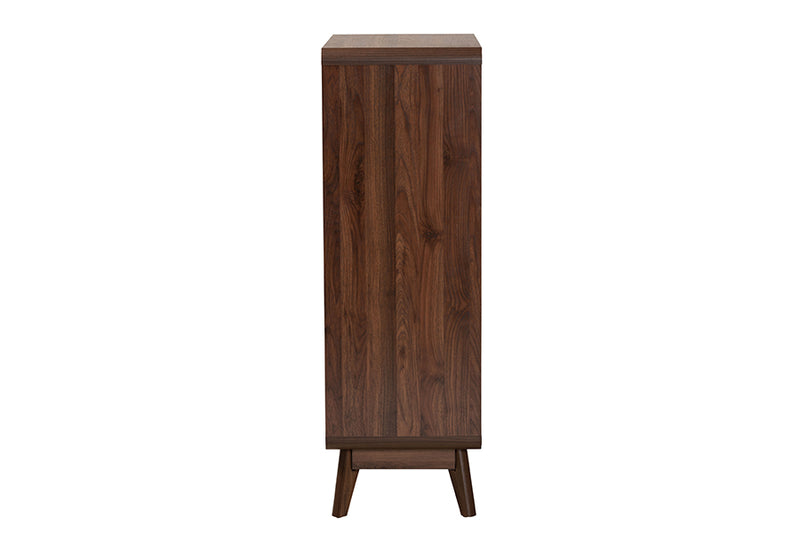 Sorrento Mid-Century Walnut Brown Finished Wood 5-Drawer Storage Chest