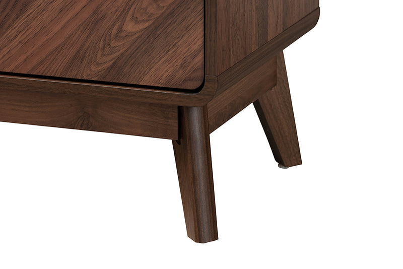Sorrento Mid-Century Walnut Brown Finished Wood 5-Drawer Storage Chest
