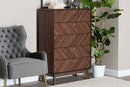 Sorrento Walnut Brown 5-Drawer Storage Chest Baxton