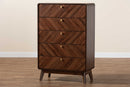 Sorrento Walnut Brown 5-Drawer Storage Chest Baxton