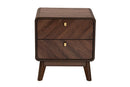 Sorrento Walnut Brown 2-Drawer Nightstand Baxton